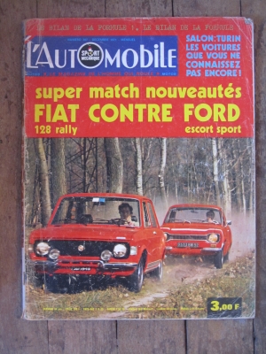 L'AUTOMOBILE  N° 307 DECEMBRE 1971  FIAT 128  ESCORT SPORT
