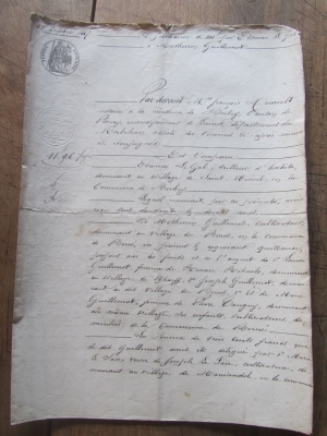 ACTE NOTARIE 1867 / BUBRY BERNE  / LE GAL GUILLEMOT