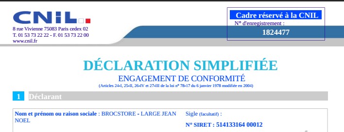 inscription CNIL